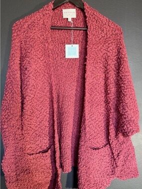 NWT Hayden Los Angeles Rose Popcorn-Knit Open-Front Cardigan S/M